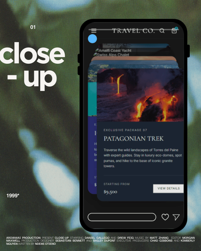 Horizontal stacking cards interface