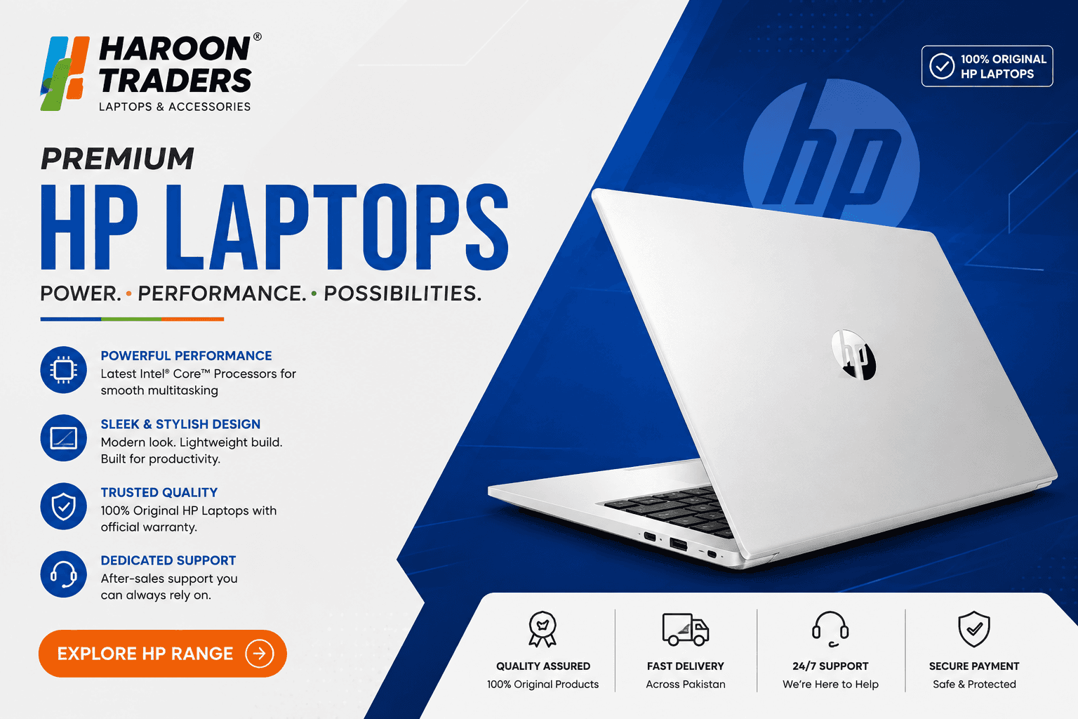 Haroon Traders homepage with category tiles