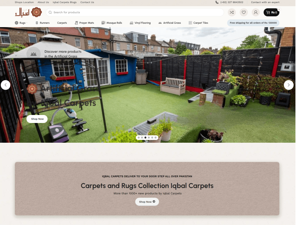 Iqbal Carpets category grid